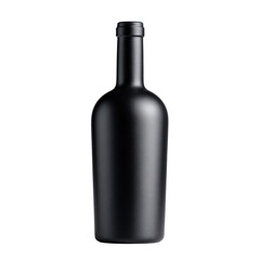 Elegant matte black bottle showcasing minimalist design, representing sophistication and modern aesthetics in beverage packaging