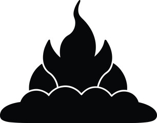 fire icon vector illustration on transparent background