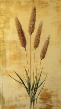 A painting of some flowers in a vase