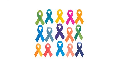 Colorful Ribbon Symbolizing Awareness and Support for Social Causes and Health Initiatives