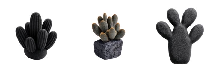 Innovative plant sculptures showcasing sophisticated botanical artistry, symbolizing modern home decor and minimalist interior design elements