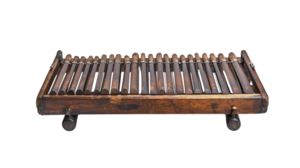 Vintage vibraphone with metal bars background isolated on a Transparent background, PNG file.