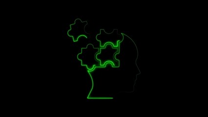 Silhouette of a human head depicting mental health and mind puzzle solutions
