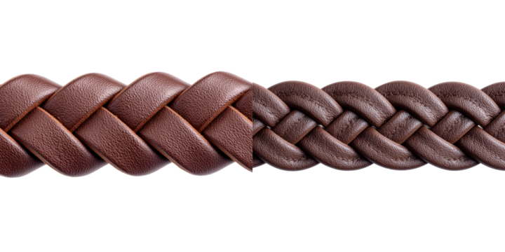Sophisticated brown leather braid texture showcasing craftsmanship, symbolizing strength and elegant design for fashion accessories