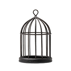A detailed depiction showcasing an empty birdcage, representing captivity, freedom, and confinement, symbolizing limits and aspirations
