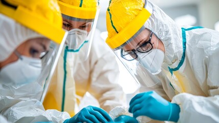 Emergency Response Team Collaborating with Health Organizations in Outbreak Zone