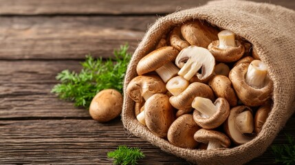 Premium Dehydrated Gourmet Mushrooms in Eco-Friendly Pouch with Visible Nutrition Label , Dried mushrooms, processed.