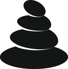 set of black stones vector illustration on transparent background