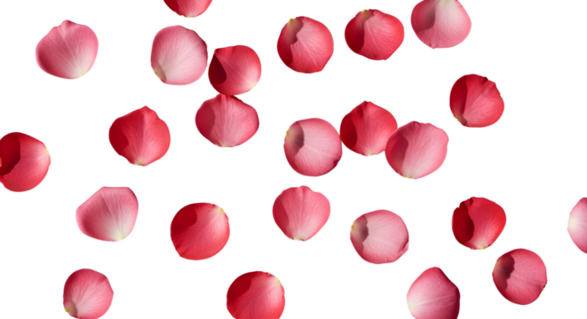 Red and Pink Rose Petals Flat Lay