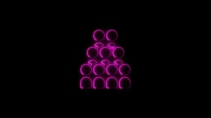 Illuminated pyramid silhouette forming a structured geometric shape against a dark black background