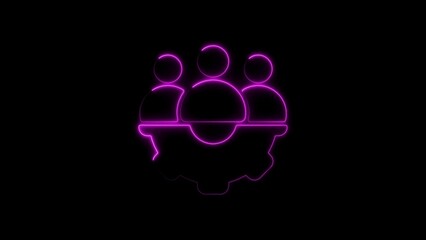 Glowing neon teamwork concept symbolizing collaboration and shared goals