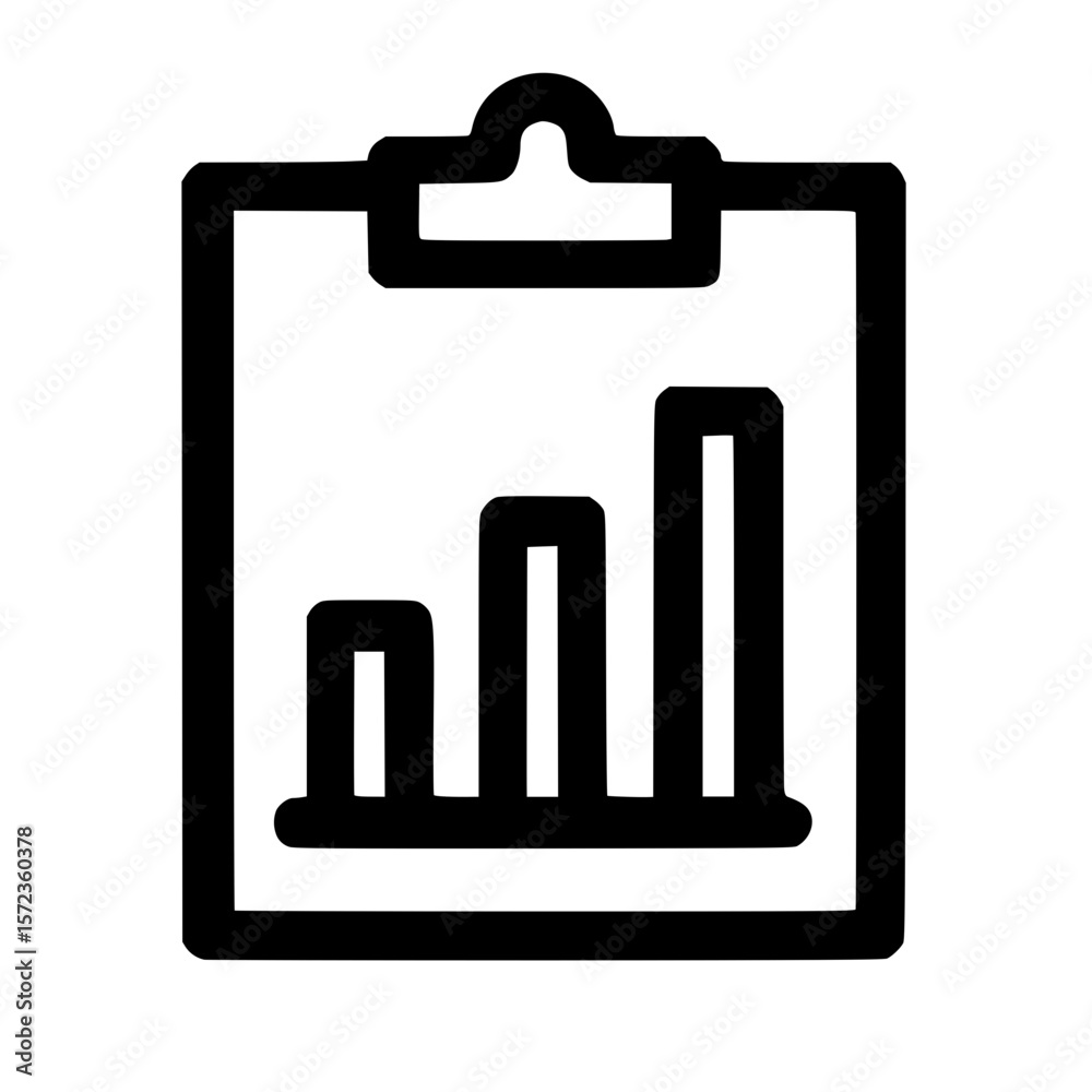 Poster outline simple clipboard graph report icon for business and data analysis