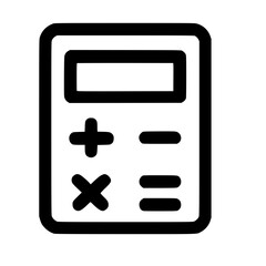 Simple Outline Calculator Icon for Financial Calculation and Accounting System Design