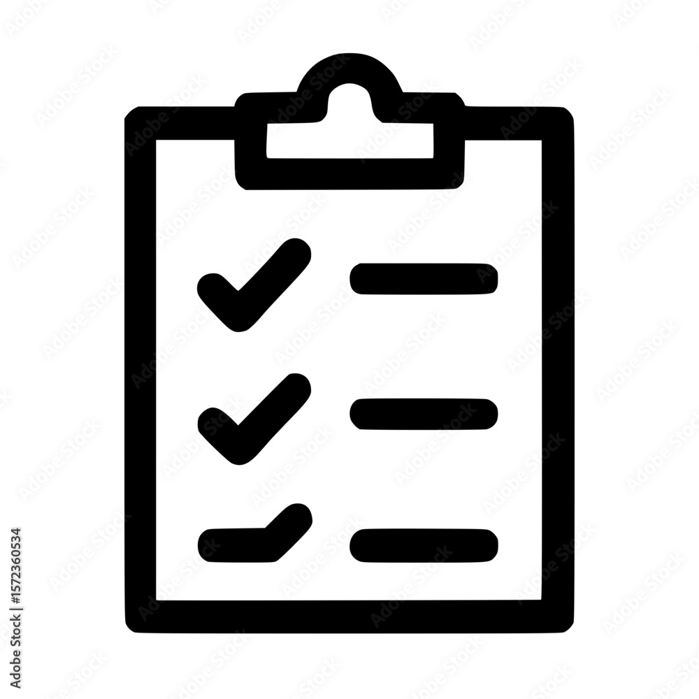 Poster simple line clipboard checklist task management and to do list icon