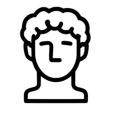Minimalist Line Art Man Face Portrait Head Simple Character Icon