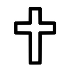 Minimalist Outline Symbolic Cross Religious Icon Christian Faith Element