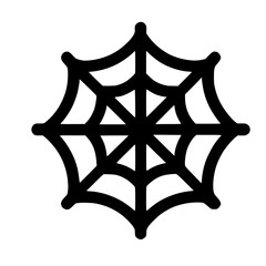 Simple Line Spiderweb Icon Creepy Element Halloween Web Outline Design