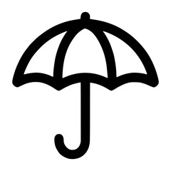 Simple Handdrawn Umbrella Weather Protection Rain Accessory Icon Symbol