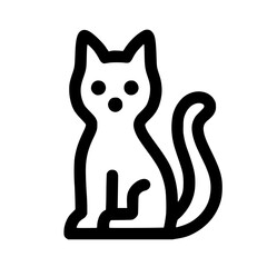 Simple Outline Line Art Cat Pet Feline Animal Domestic Icon