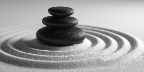 Serene Stone Balance Tranquility and Simplicity in Monochrome