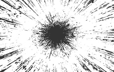 Abstract black ink splatter explosion on white background vector