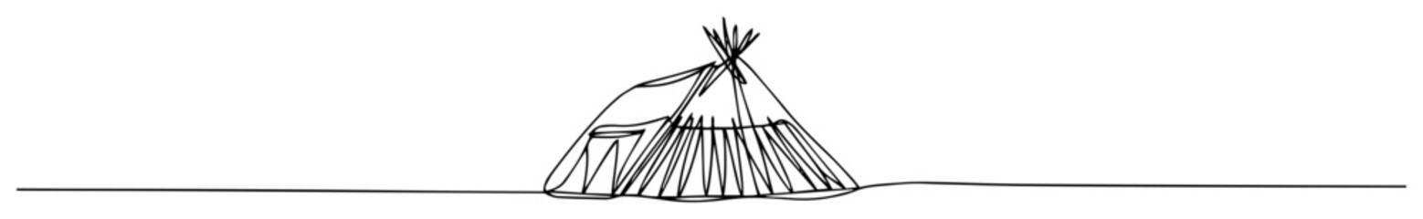 native american teepee continuous one line drawing © Wieslaw