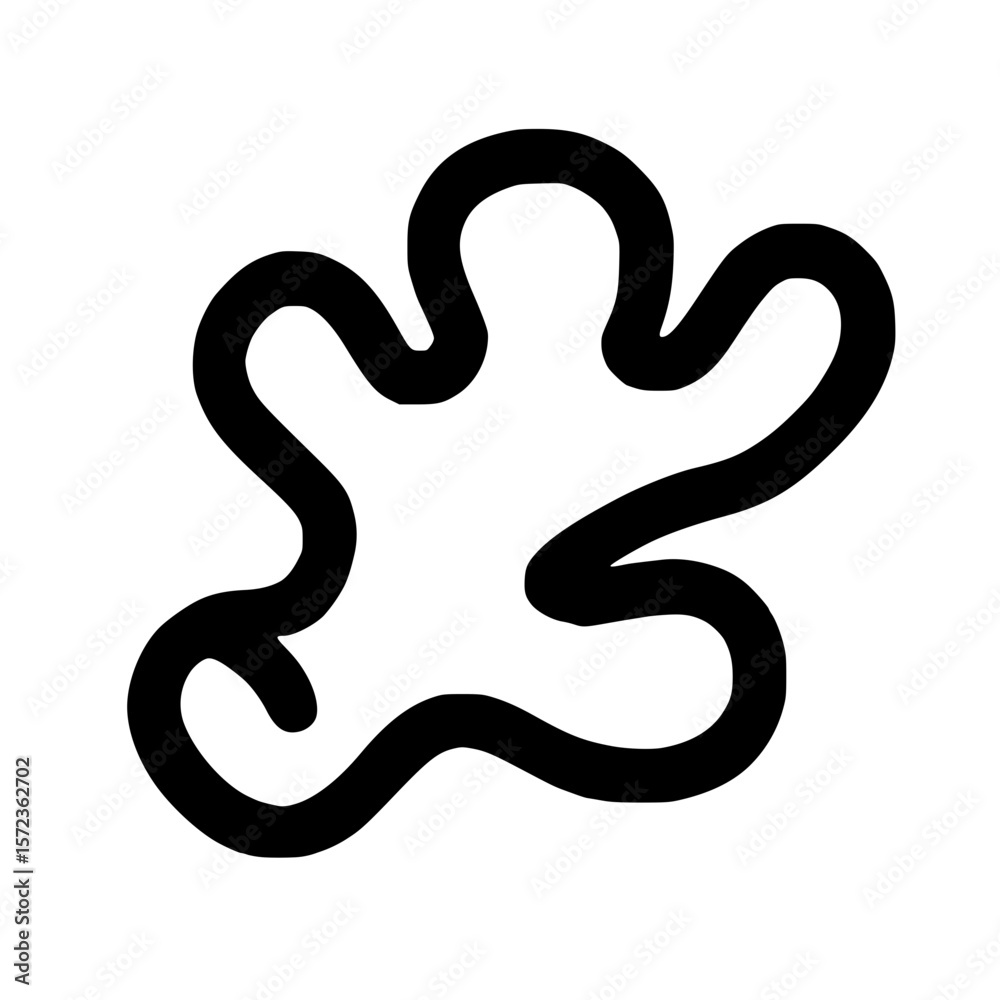 Poster simple handdrawn blob shape splatter fluid abstract element