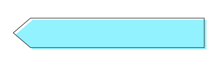 Obraz premium 左向きの水色の矢印の線画アイコン - シンプルでおしゃれな横に長い目立つフレーム･あしらい