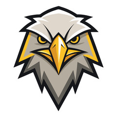 Eagle's intense gaze showcases a determined expression, symbolized by sharp, angled feathers and piercing yellow eyes