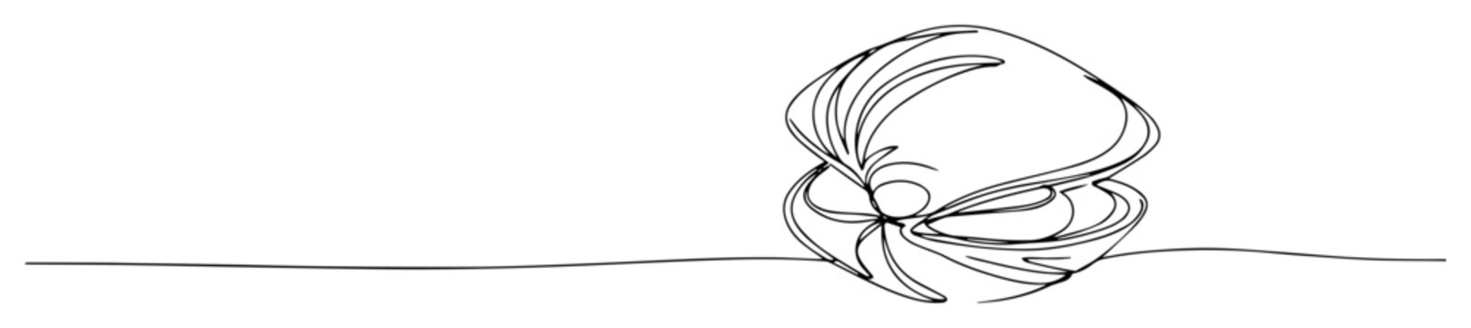 closed clam shell line art vector