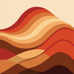 Abstract composition of warm toned overlapping waves creating smooth transitions and a dynamic visual impact