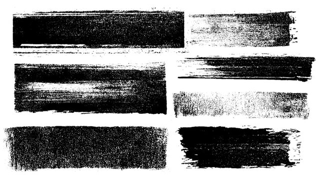 Linocut, relief printing, letterpress square shape rough textures set. Paint roller stains, Lino ink over played grungy remains.