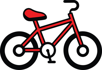 Fototapeta premium Red and black bicycle isolated on white background
