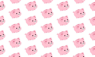 pink piggy bank seamless pattern
