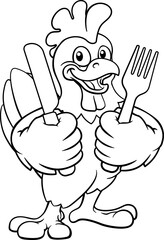 Chicken Cartoon Rooster Cockerel Bird Mascot