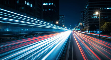 Obraz premium Night City Expressway at Night