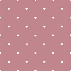 Simple Heart Texture on Dusty Rose Seamless Pattern