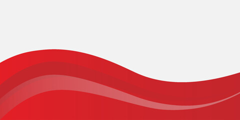 Red Wave on White Background Simple curve background for business with space for text