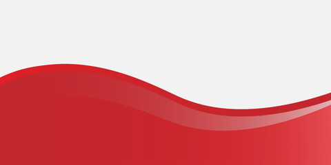 Red Wave on White Background Simple curve background for business with space for text