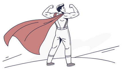 Silhouette of Muscular Bodybuilder Flexing Pose – Strength and Fitness Vector Illustration for Gym and Training Concepts