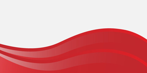 Red Wave on White Background Simple curve background for business with space for text