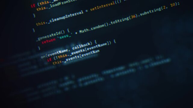 Animation of Code programmation typing scene abstract internet