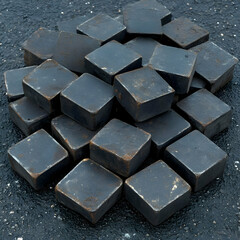 Dark Gray Cubes 3D Render