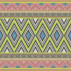 Bright and colorful tribal pattern with neon-inspired chevron designs. Perfect for statement fashion and bold branding.