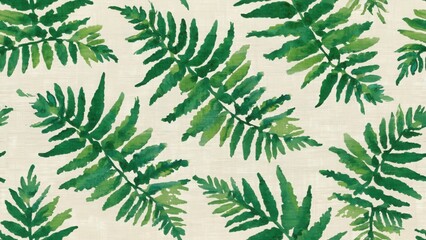 seamless watercolor pattern with fern