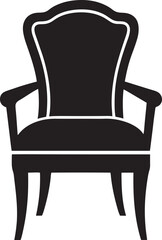 Classic armchair silhouette isolated on white background