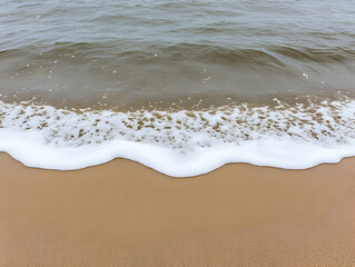 Beach Wave Photo: Sandy Shore and White Foam