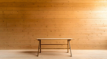 Simple Wooden Table Minimalist Background Illustration