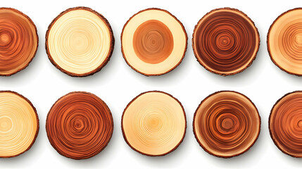 Wood Cross Sections Illustration: Natural Rings Texture