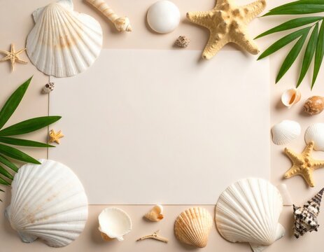 Beach decor inspiration coastal setting shell arrangement natural elements aesthetic viewpoint summer vibes